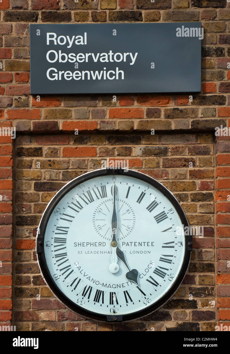 Osservatorio Reale di Greenwich Meridian tempo Inghilterra Foto Stock