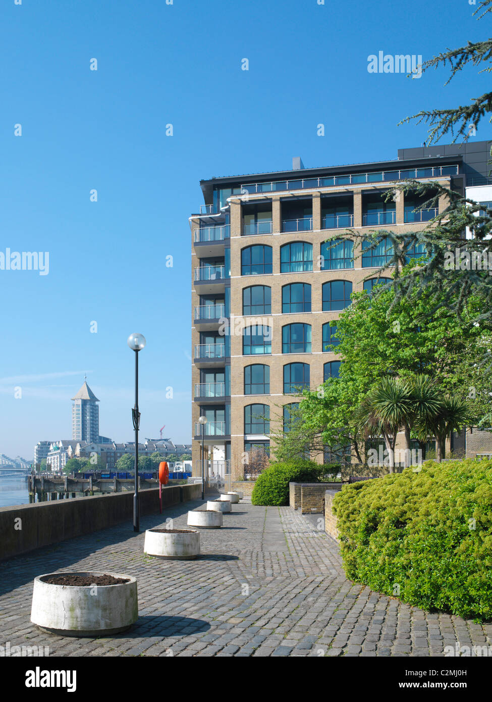 Ottagono sviluppi Ltd Chelsea Wharf, a Chelsea, Londra. La nuova build blocco di appartamenti a Chelsea Foto Stock