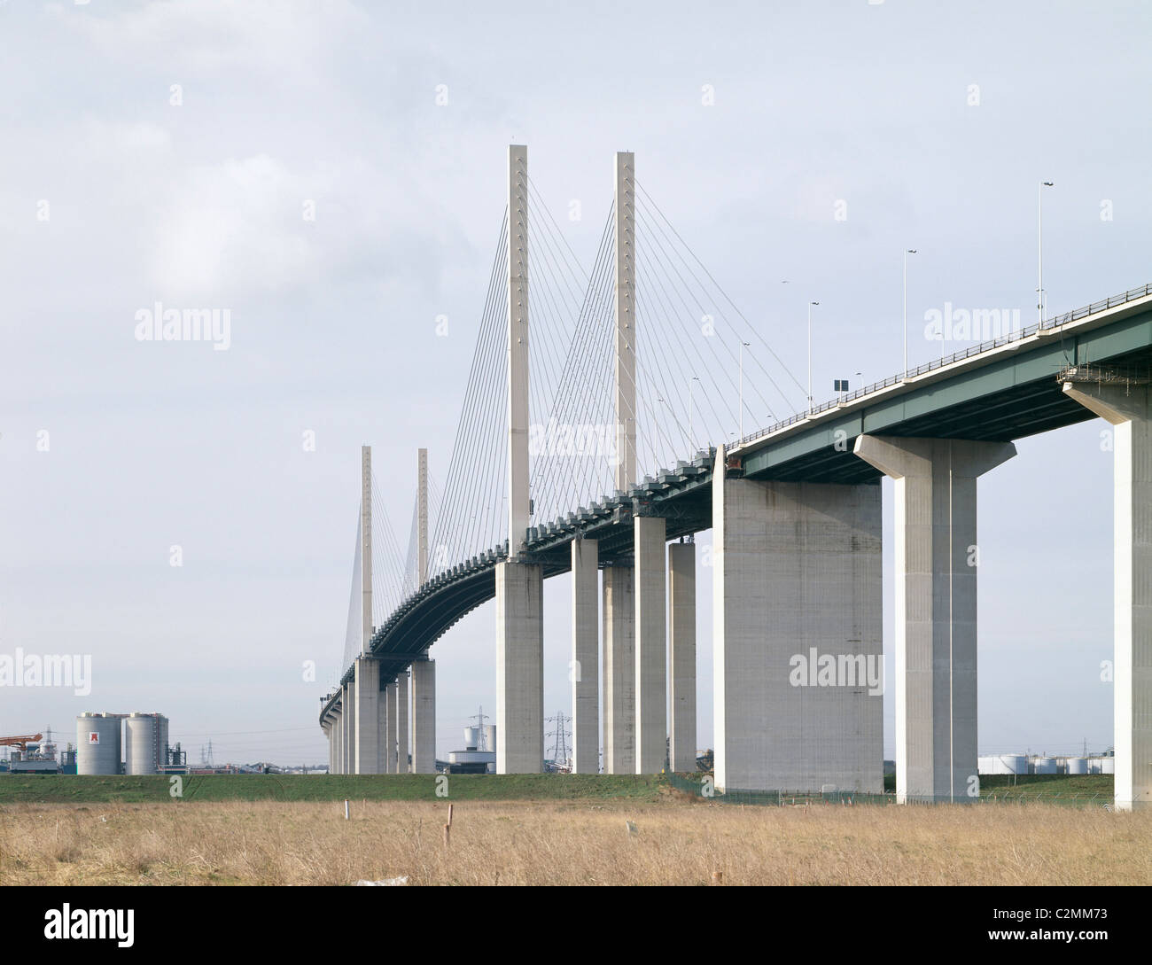 Queen Elizabeth II Bridge, Dartford, Inghilterra. (Aperto nel 1991). Foto Stock