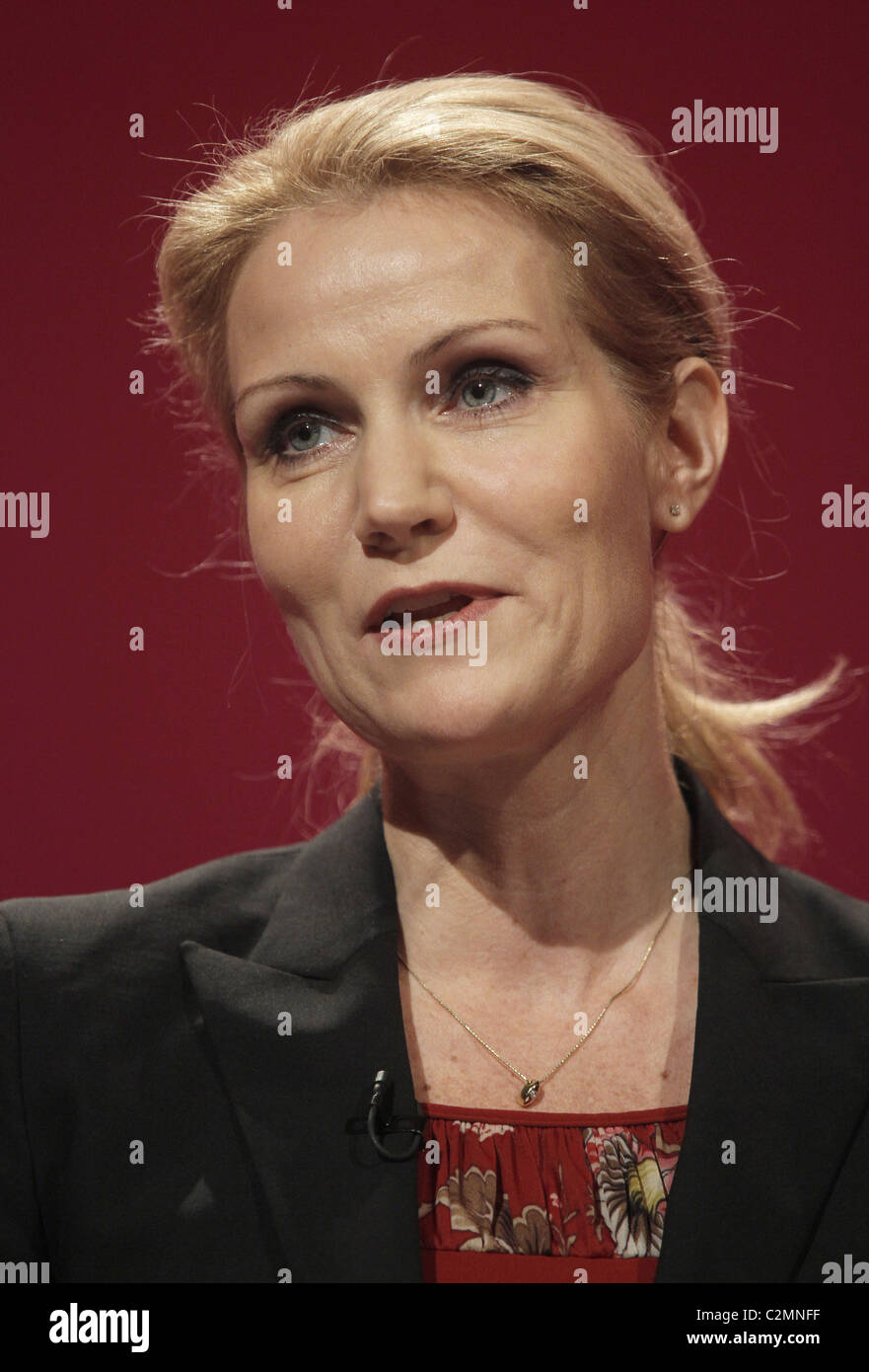 HELLE THORNING-SCHMIDT LEADER DEL sociale danese de 29 settembre 2010 Manchester Central Manchester Inghilterra England Foto Stock