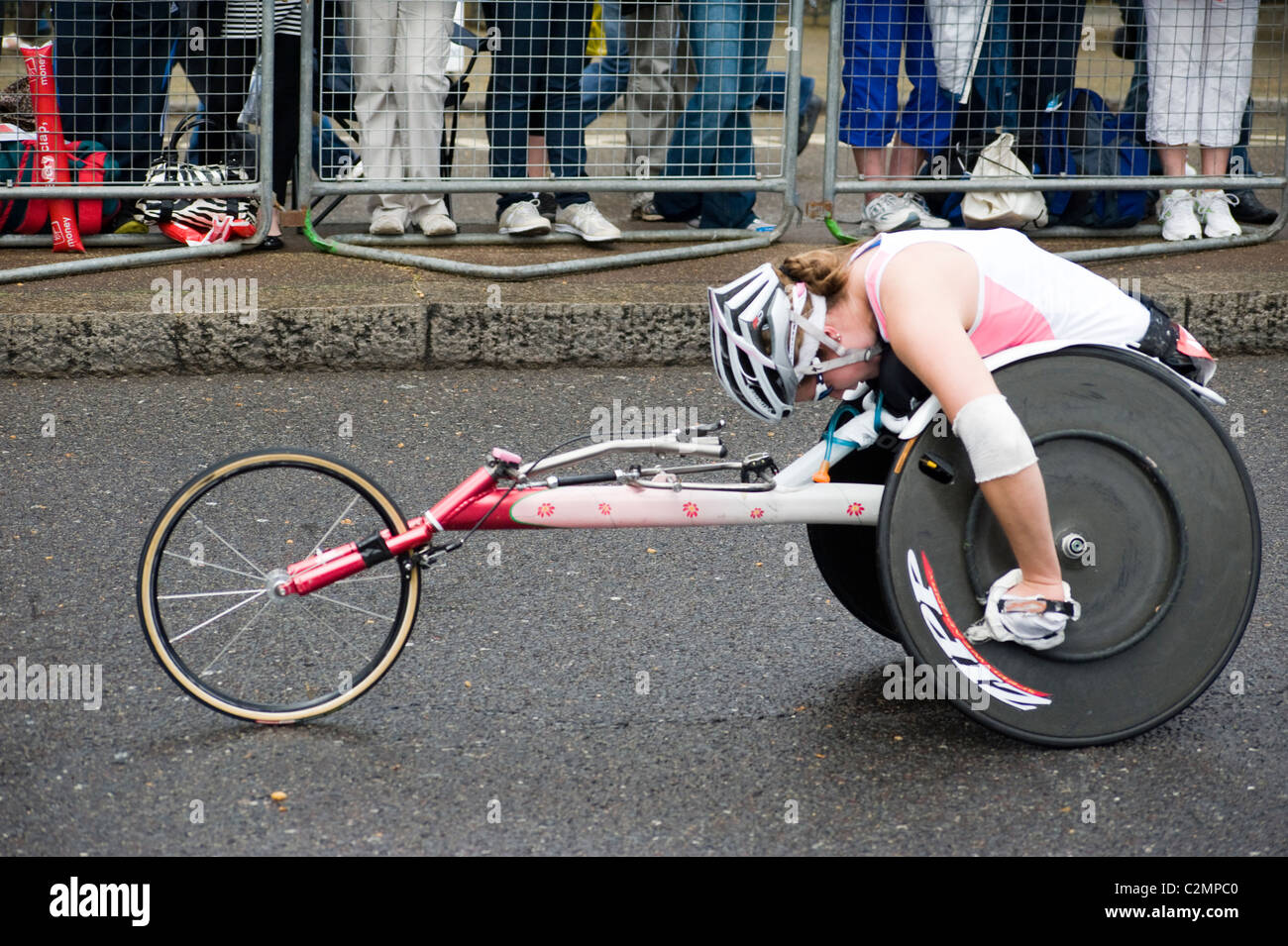 London marathon in sedia a rotelle Foto Stock