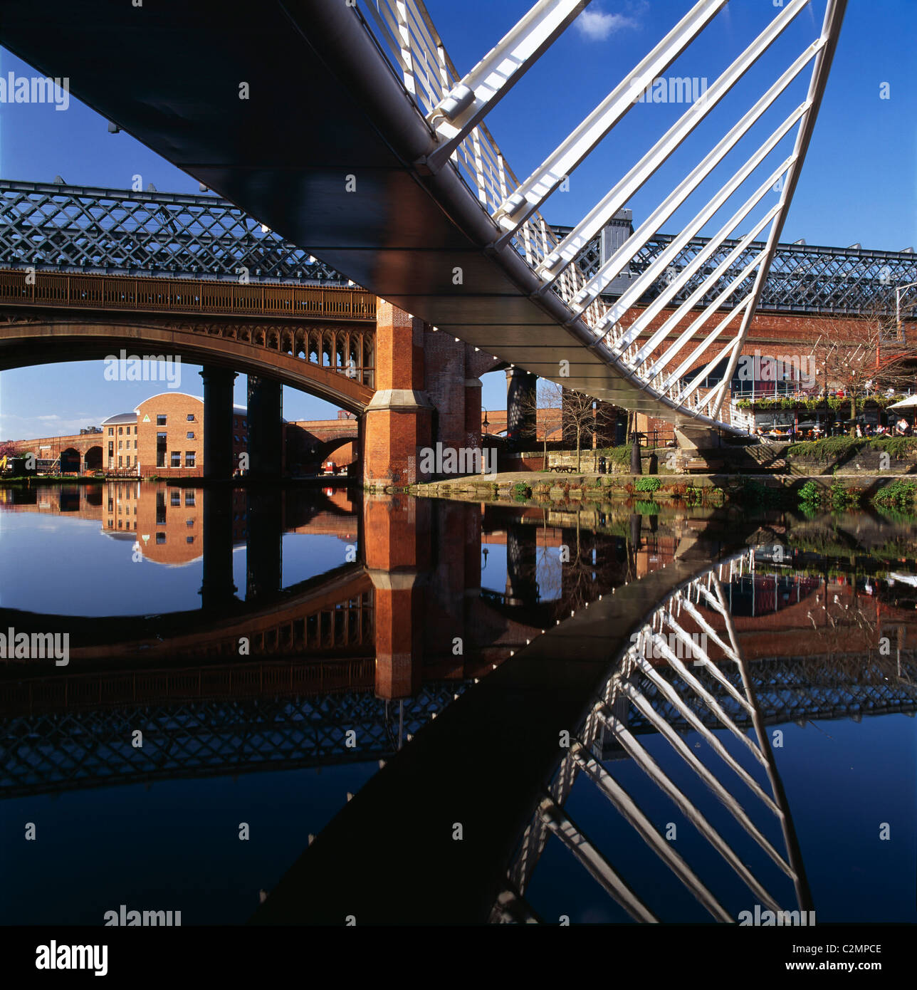 Nuovo ponte pedonale, Castlefield, Manchester Foto Stock