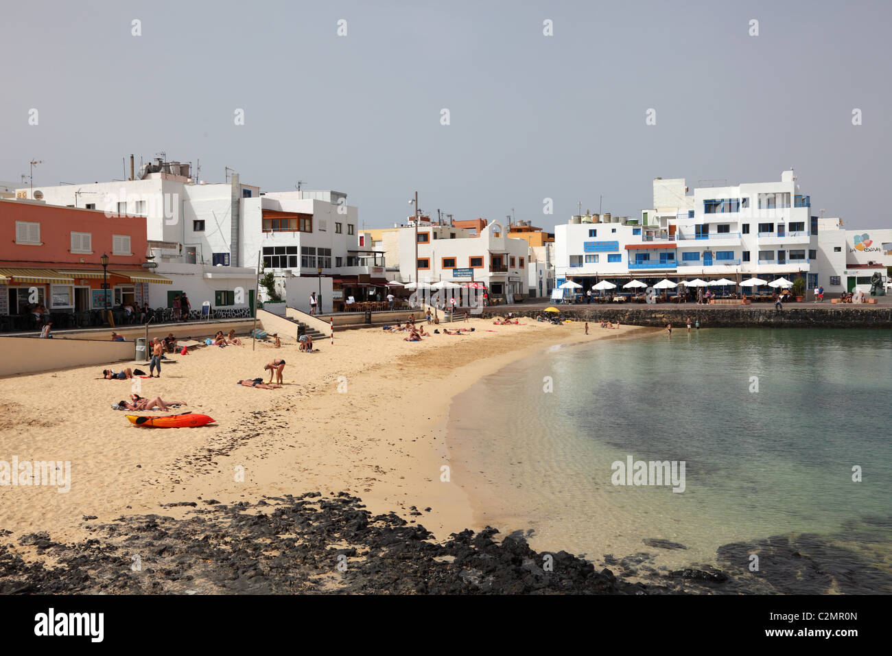 Spiaggia di Corralejo, Isola Canarie Fuerteventura, Spagna Foto Stock