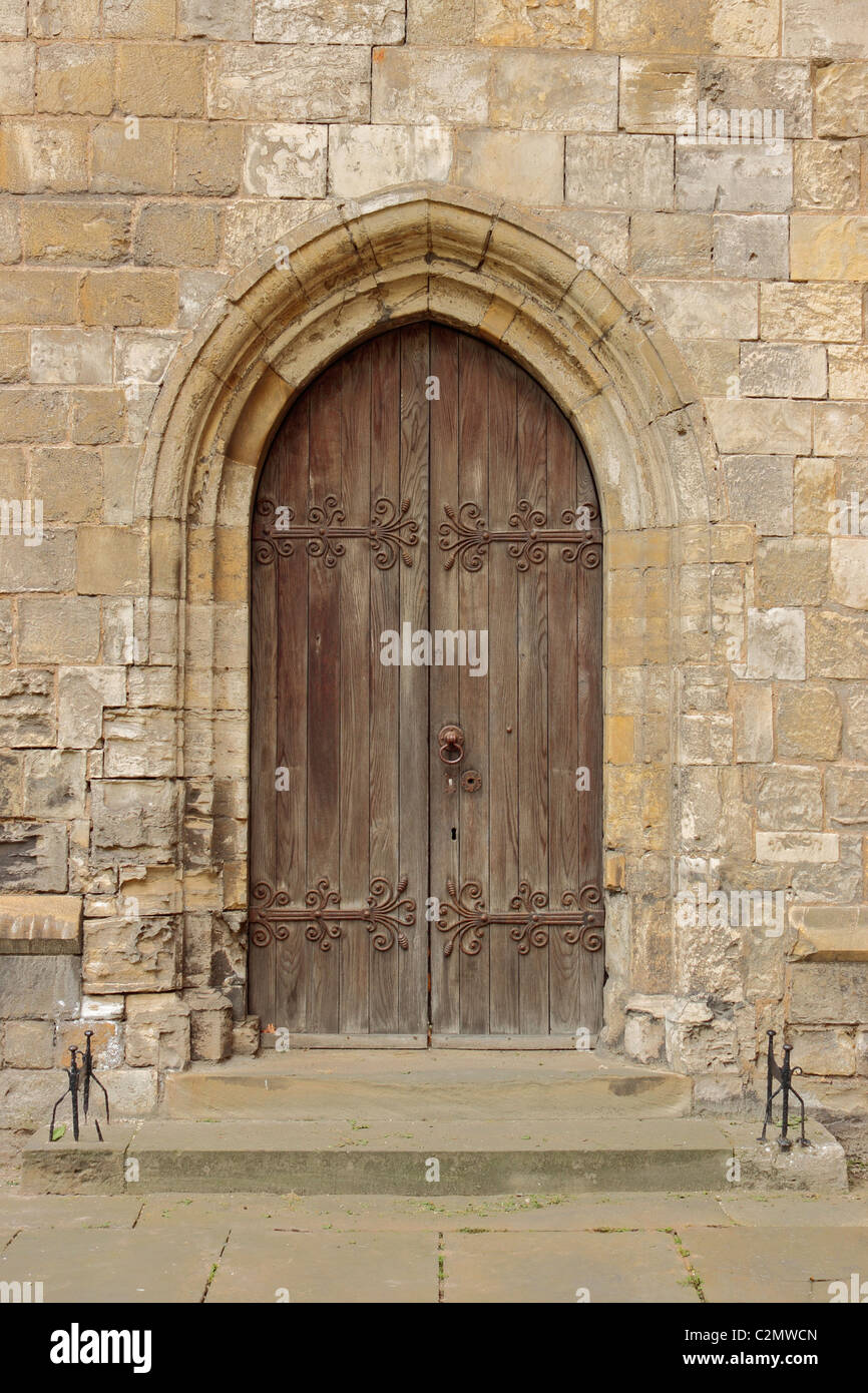 Selby Abbey porta sud Foto Stock