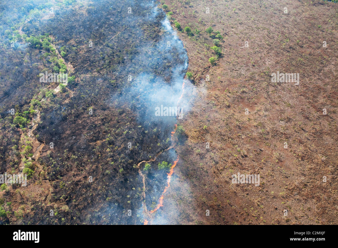 Bush Incendio di Kimberley, Western Australia, dal di sopra Foto Stock