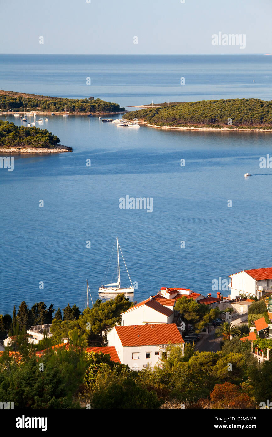 Isole Pakleni davanti a Hvar in Croazia. Foto Stock