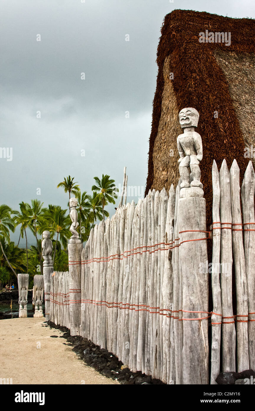 Pu'uhonua O Honaunau National Historical Park Foto Stock