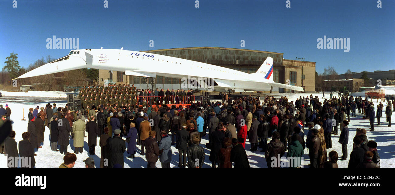 Tupolev Tu-144 uno del mondo due aereo di trasporto supersonico (SST) per entrare in servizio commerciale. Foto Stock
