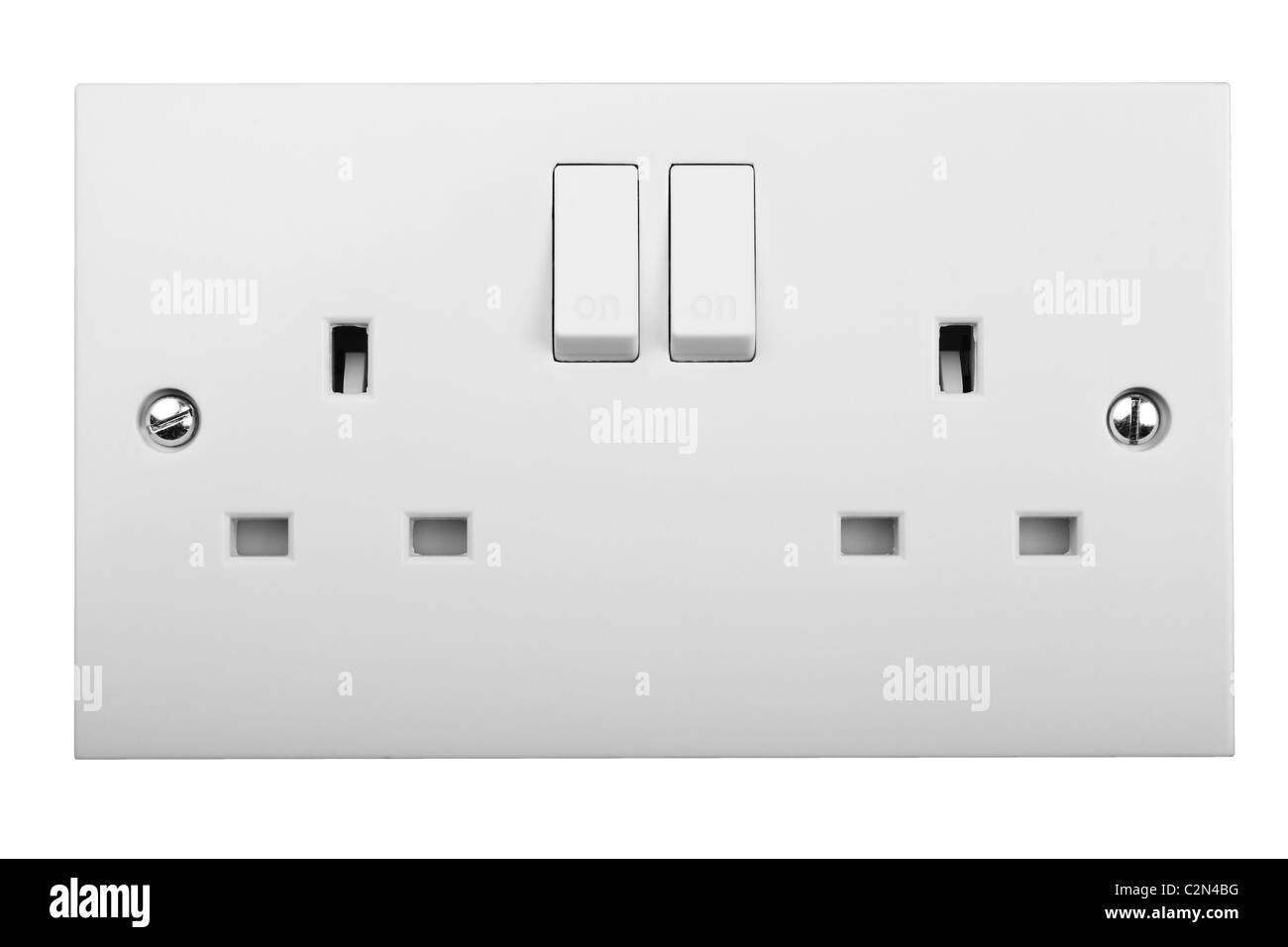 UK Standard Daouble presa di rete Foto Stock