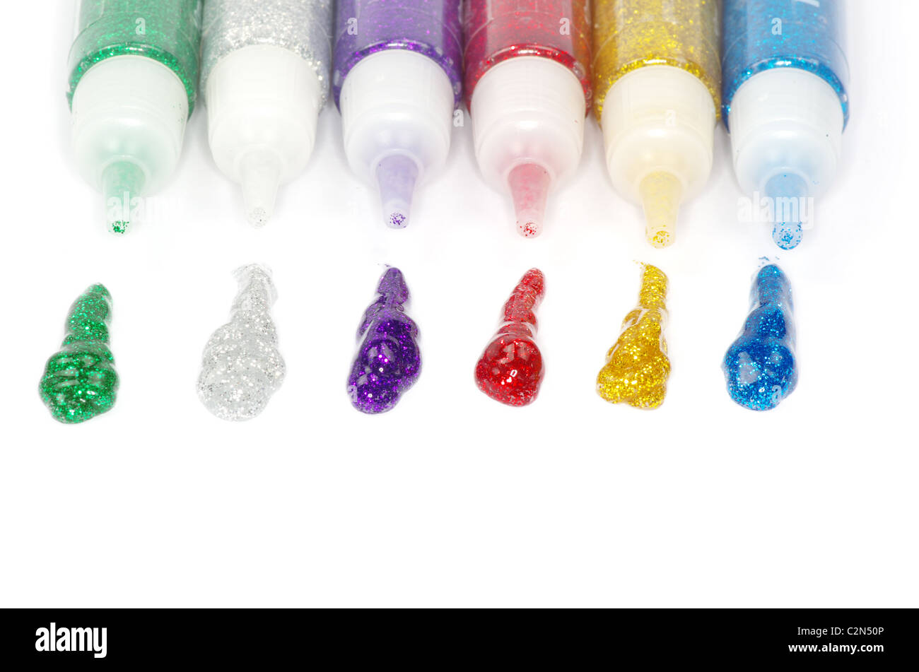 Tubi colorati di pittura a olio Foto Stock