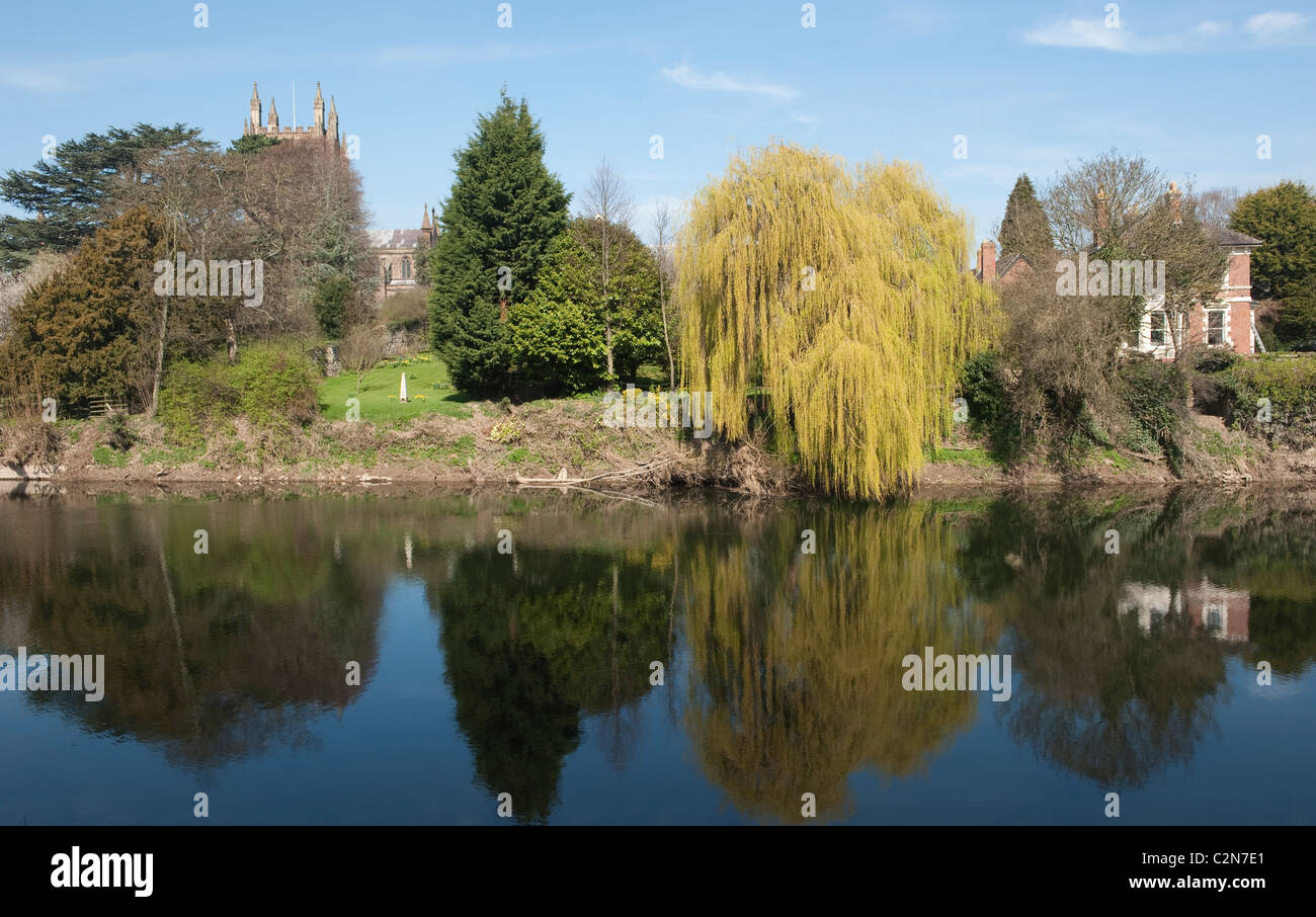 Fiume Wye in Hereford Foto Stock