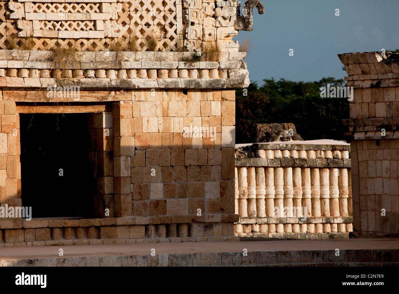 Convento del quadrangolo di Uxmal, Yucatan, Messico Foto Stock