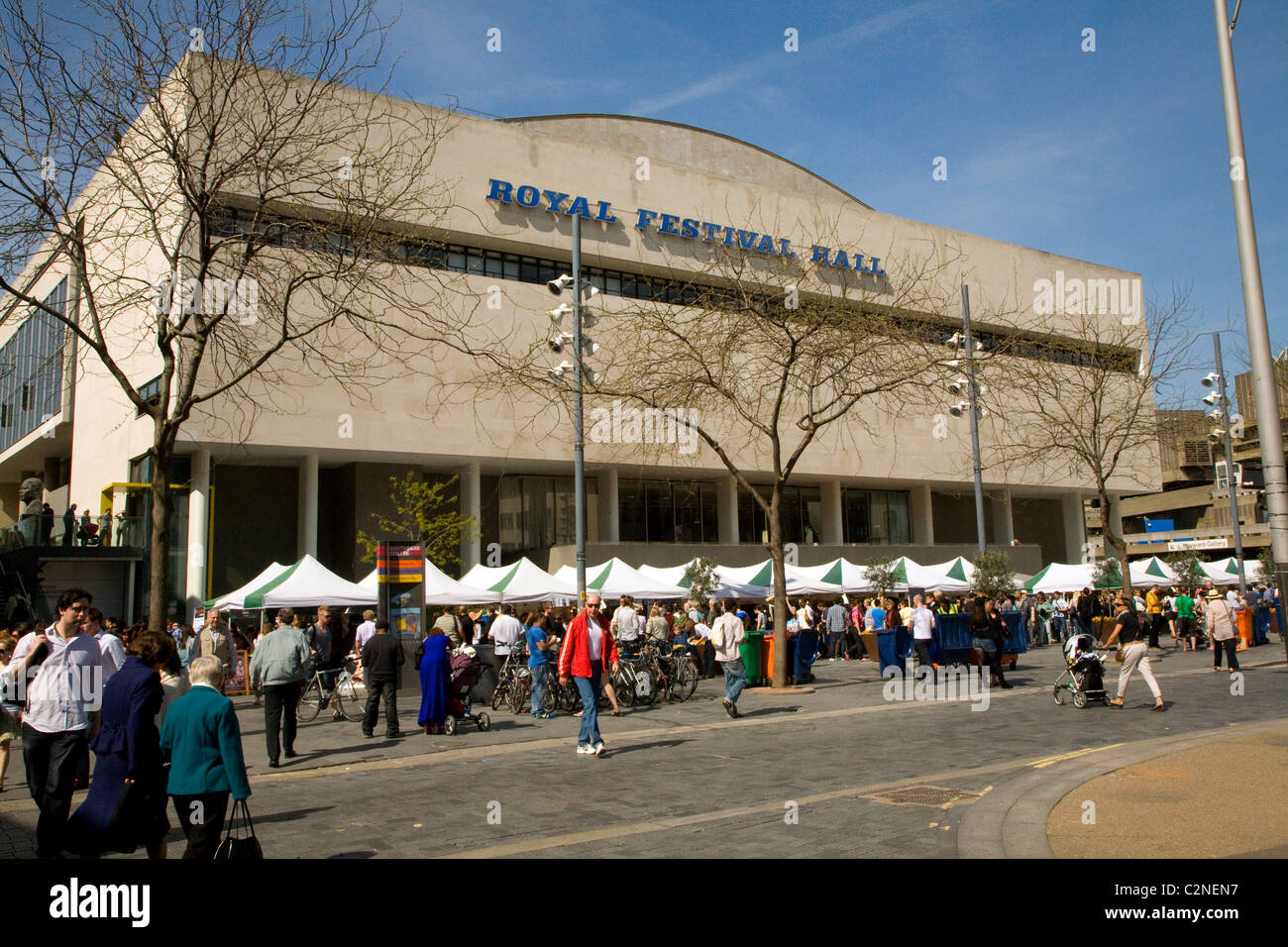 Royal Festival Hall, South Bank di Londra, Inghilterra Foto Stock