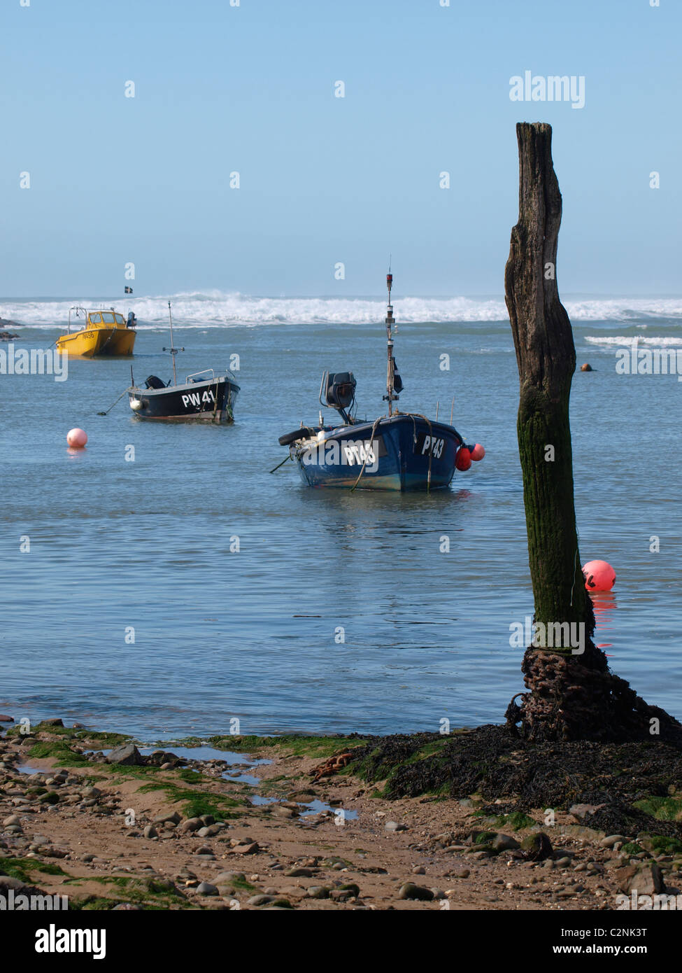 Le piccole imbarcazioni da pesca, Bude, Cornwall, Regno Unito Foto Stock