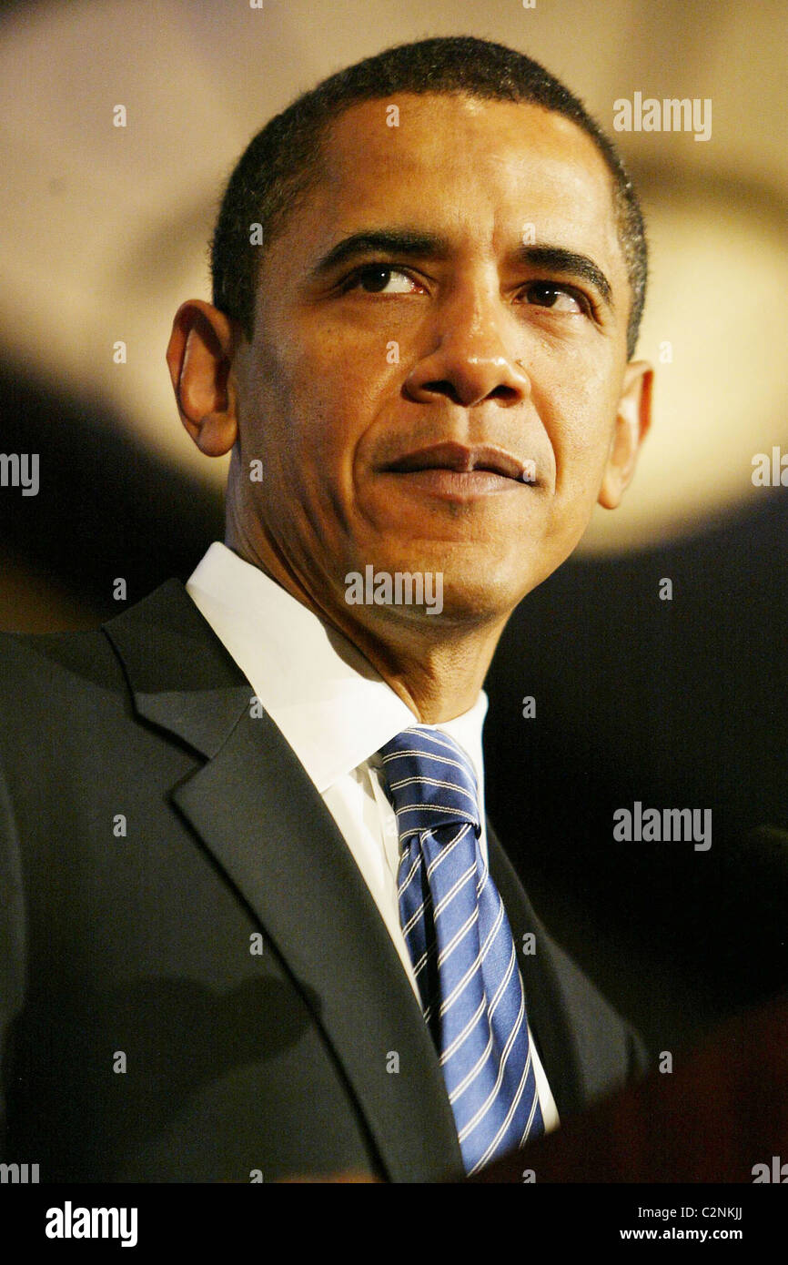 Noi candidato presidenziale il senatore Barak Obama affronta la comunicazione dei lavoratori di America sulla loro Lobby Annuale Giorno, tenutasi a Foto Stock