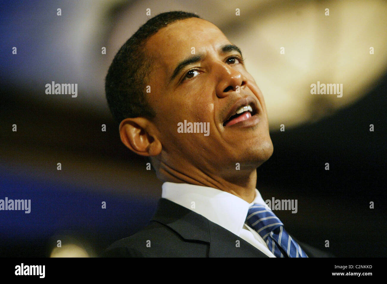 Noi candidato presidenziale il senatore Barak Obama affronta la comunicazione dei lavoratori di America sulla loro Lobby Annuale Giorno, tenutasi a Foto Stock