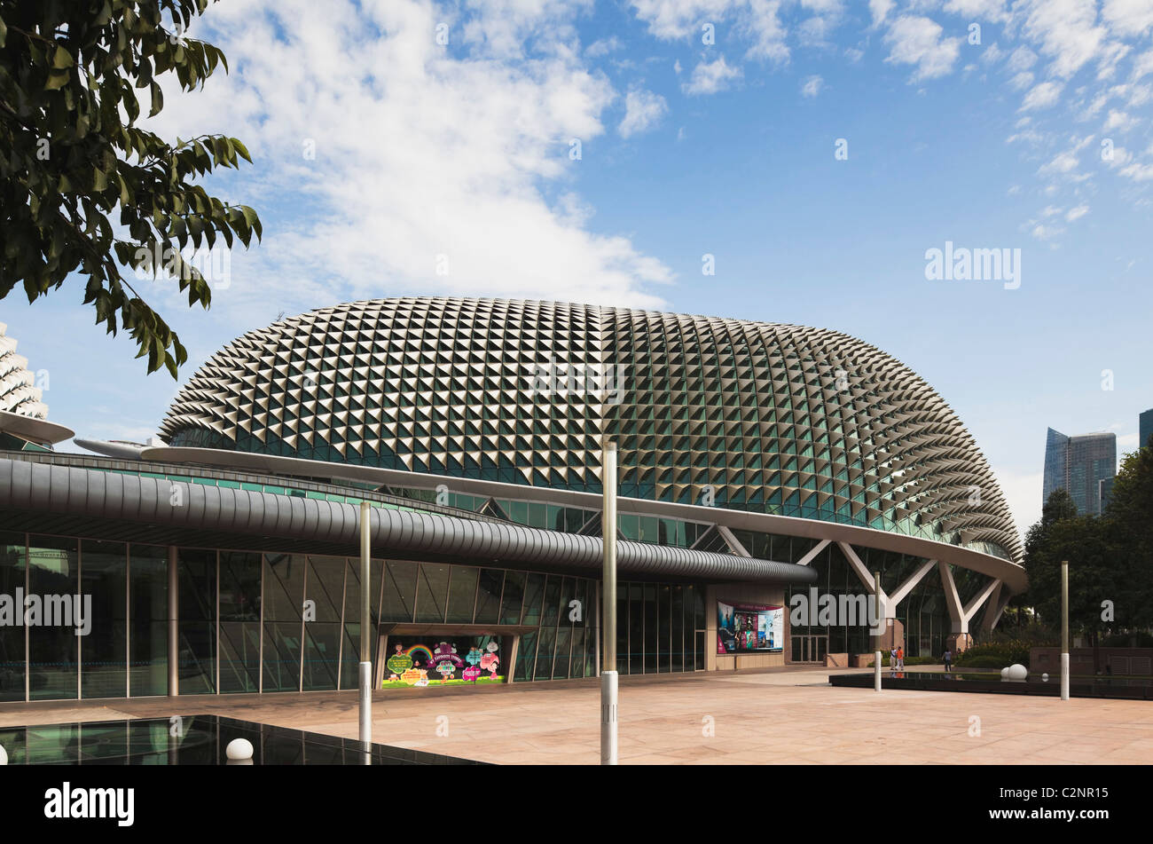 Teatri Esplanade sulla Baia Arts Centre di Singapore. Foto Stock