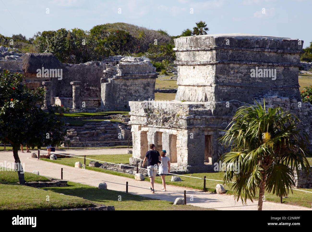 Le rovine di Tulum Tulum Quintana Roo MEXICO Foto Stock