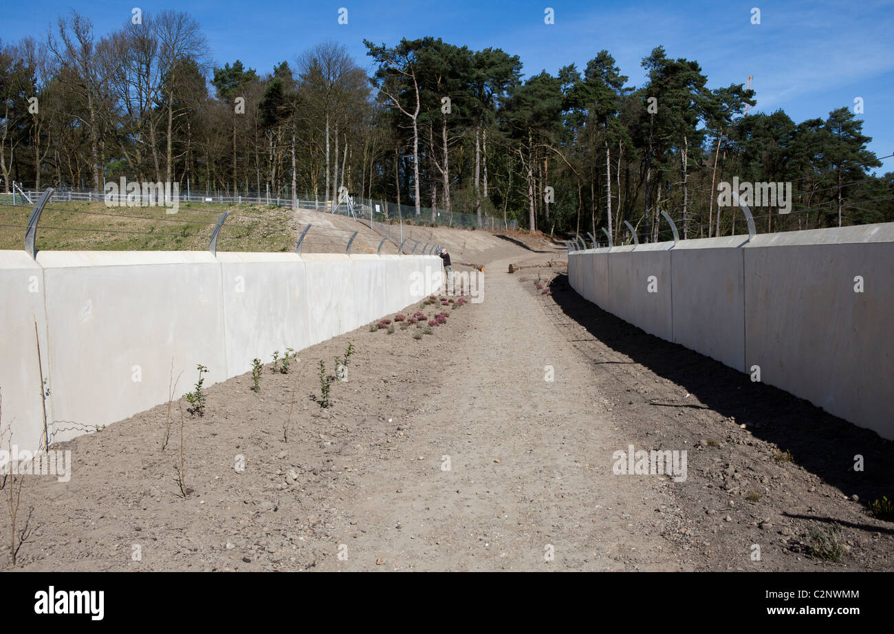 Miss James' Bridge, un ponte per l'ambiente, OLTRE A3 a Hindhead, vicino al portale sud della galleria Hindhead. Aprile 2011 Foto Stock