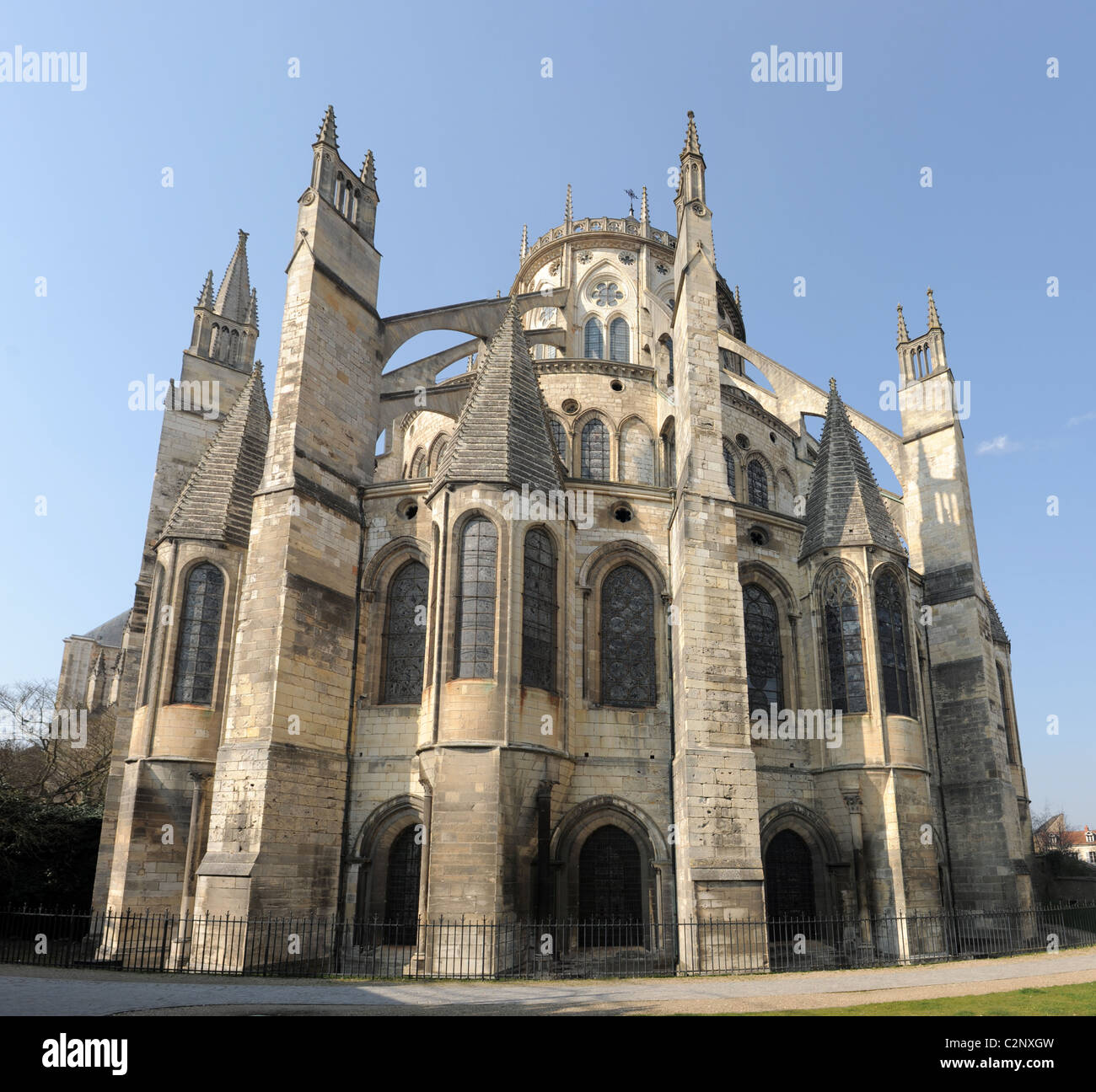 La bellissima Cattedrale di Bourges nel Languedoc Roussillon Foto Stock