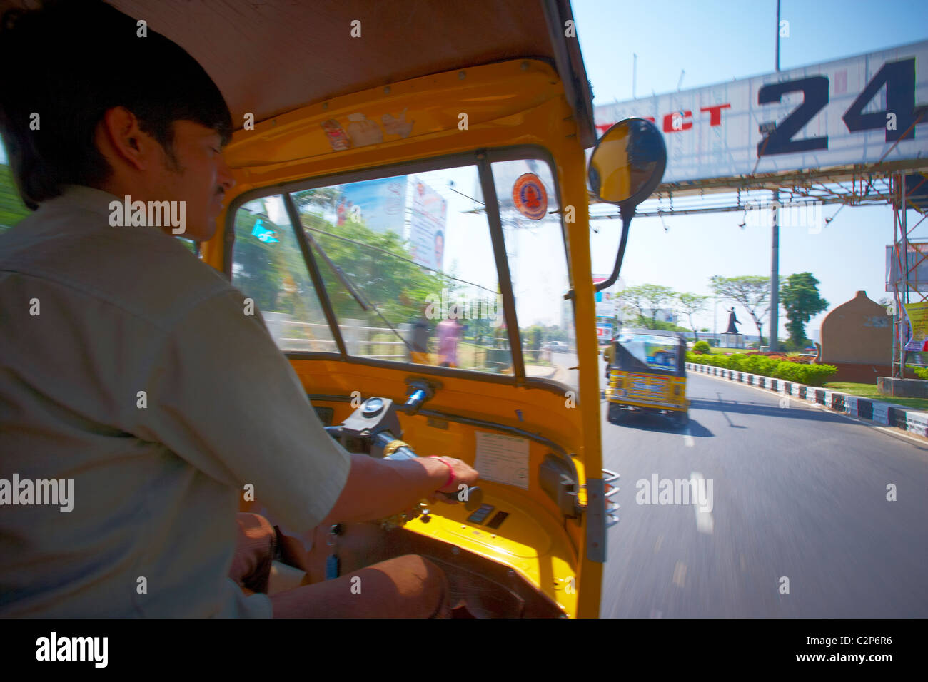 In rickshaw viaggio in India. Foto Stock