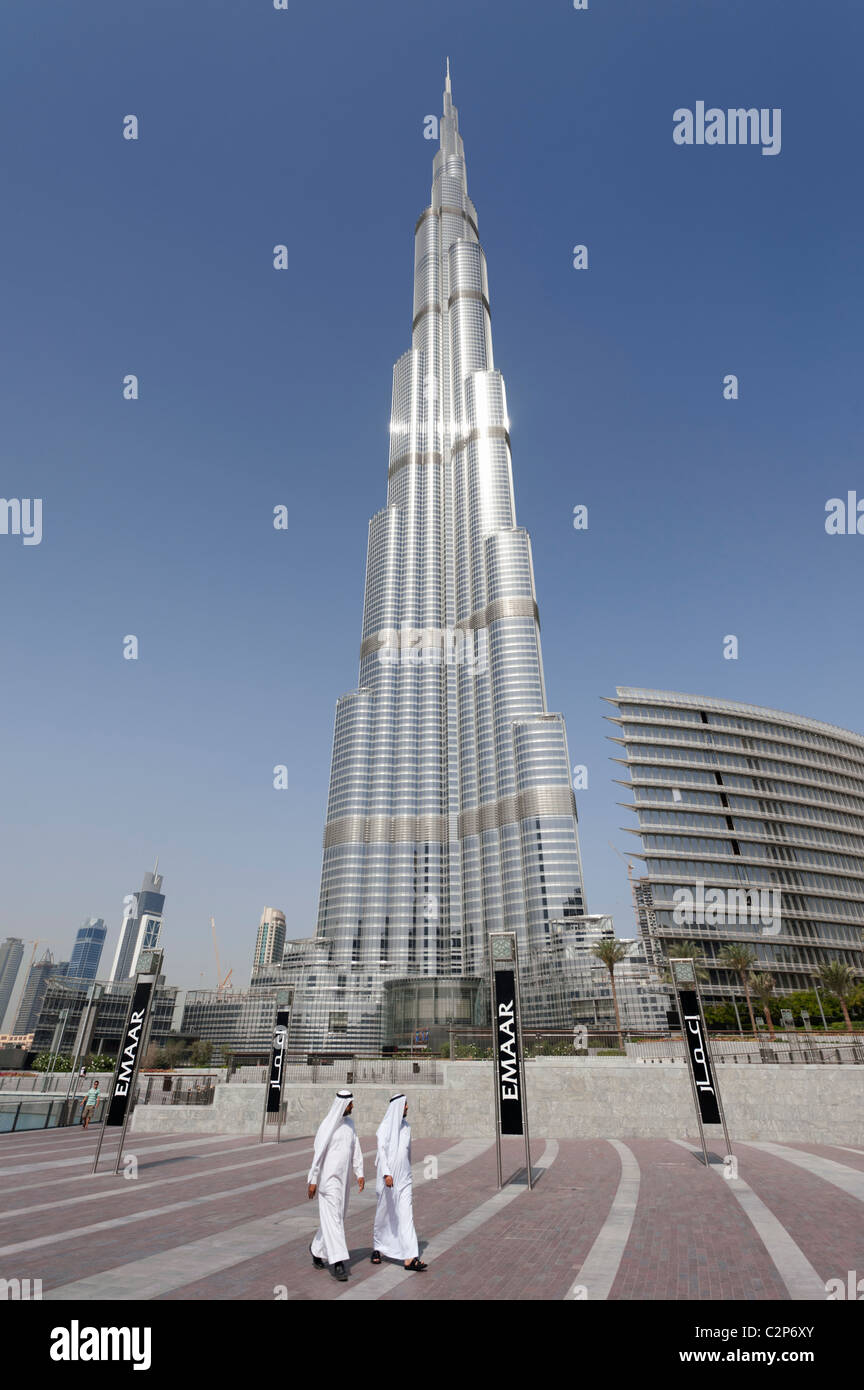 Il Burj Khalifa Tower il mondo dell'edificio più alto in Dubai Emirati Arabi Uniti, Emirati arabi uniti Foto Stock