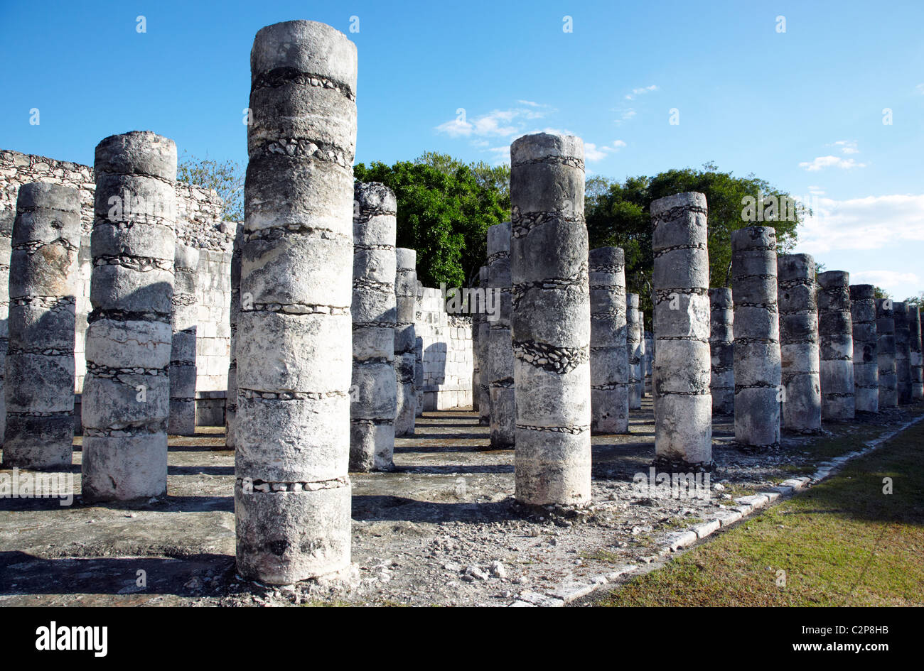 Tempio Columbs a Chichen Itza rovine Maya Messico Foto Stock