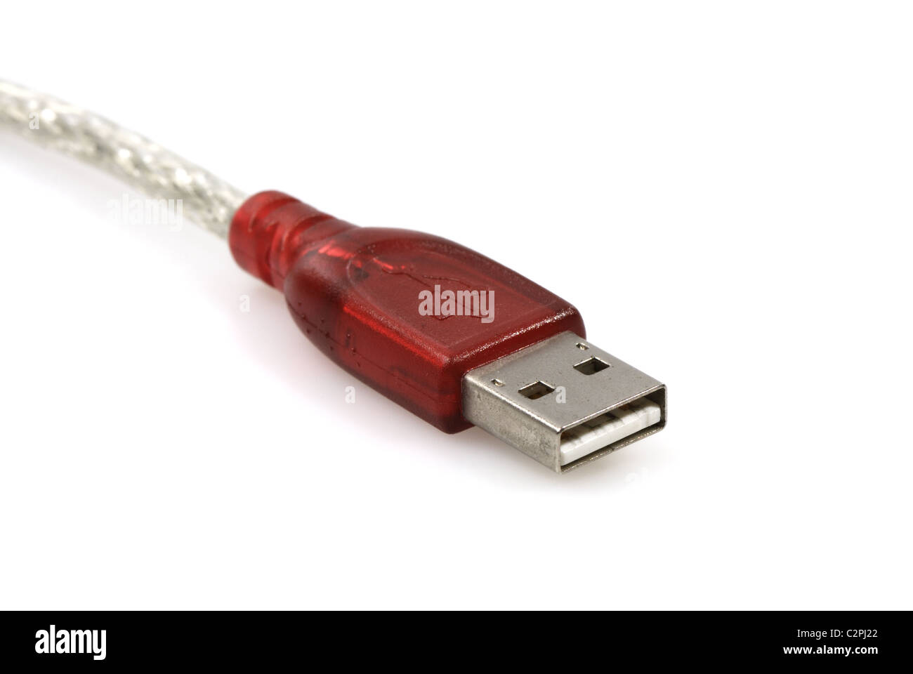 Spina USB in un rosso rivestimento di materia plastica Foto Stock