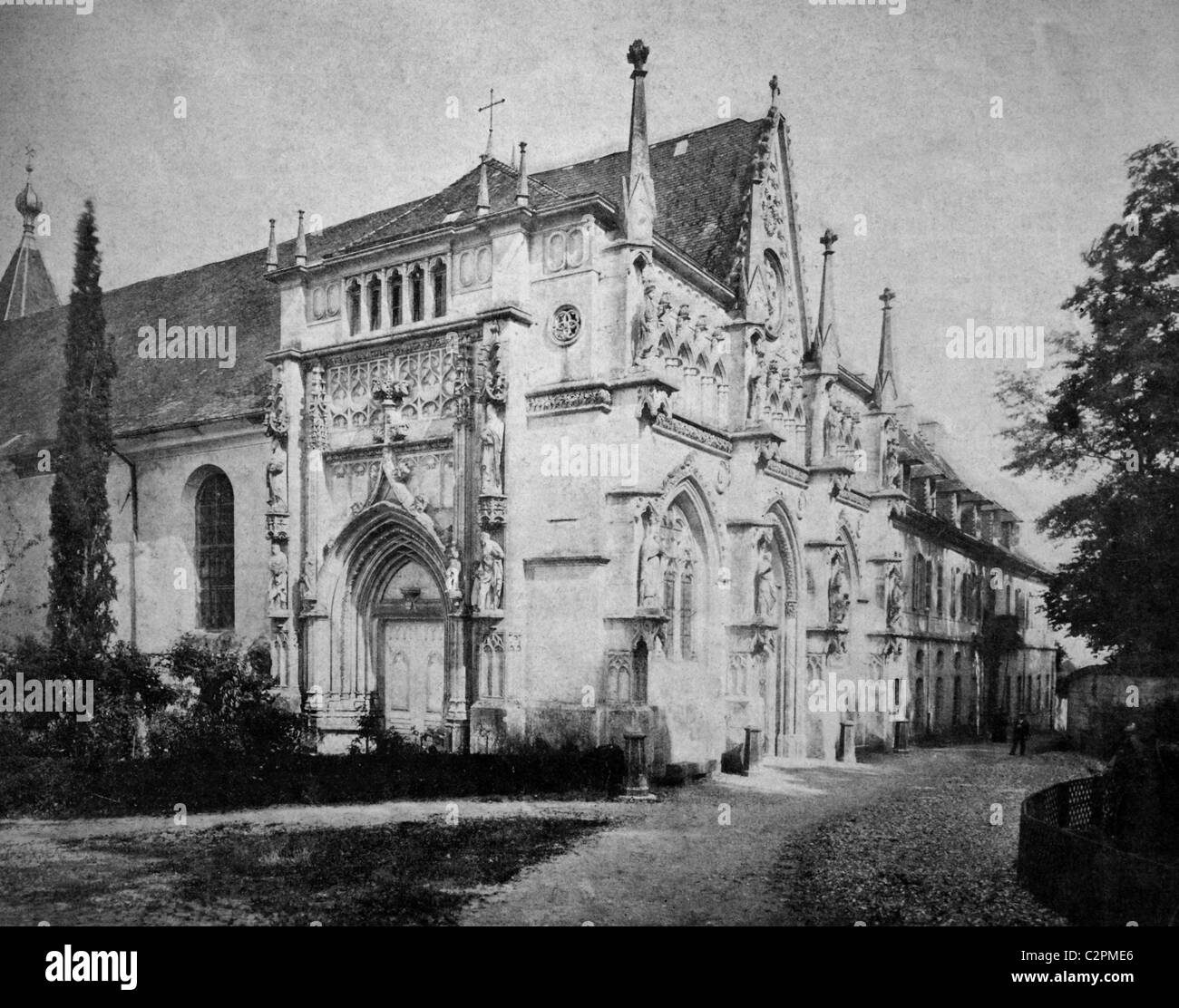 Inizio autotype Abbazia di Hautecombe, Rhône-Alpes, in Francia, foto storiche, 1884 Foto Stock