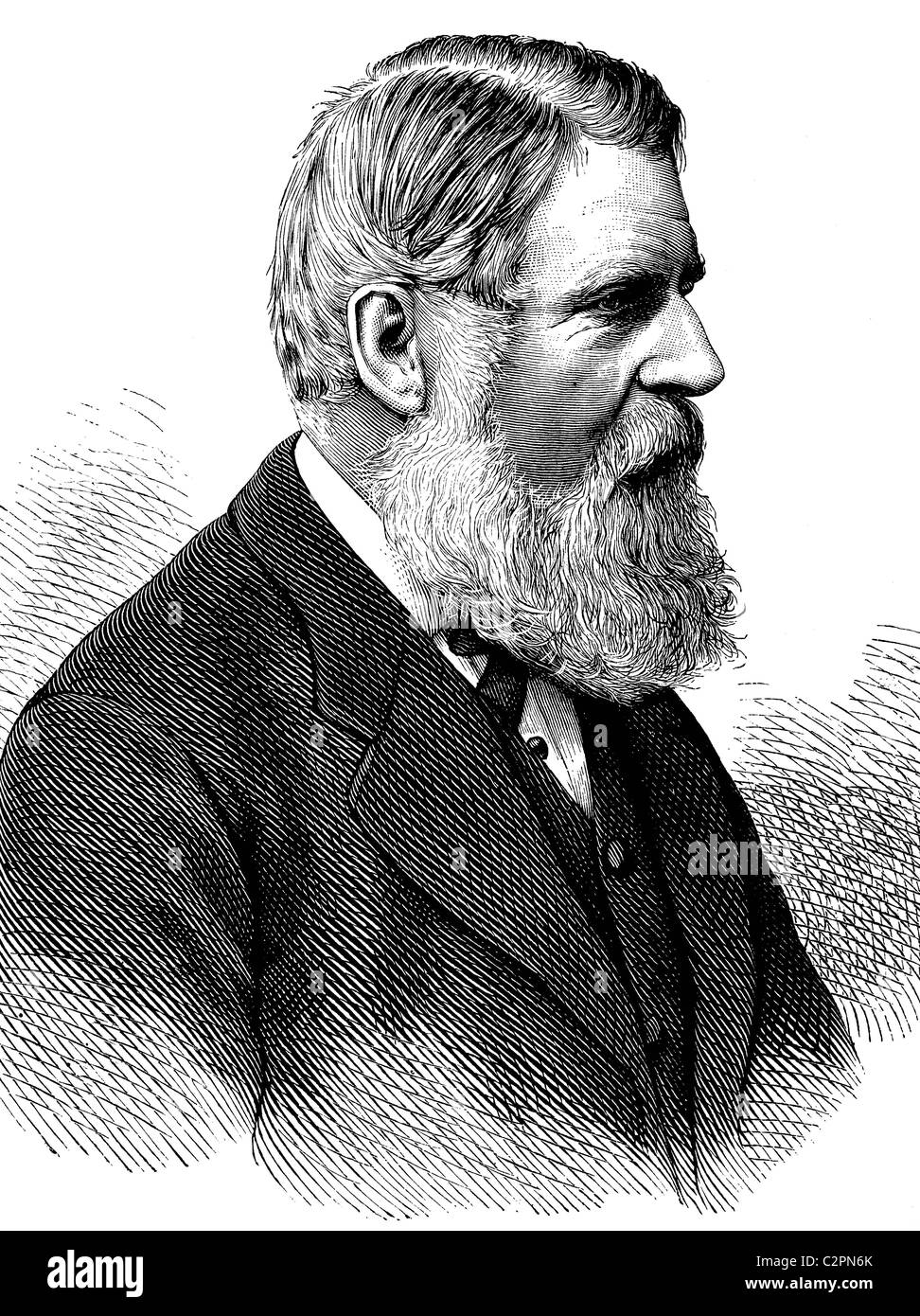 Sir Stafford Northcote, 1° Conte di Iddesleigh, 1818-1887, statista inglese, figura storica, circa 1886 Foto Stock