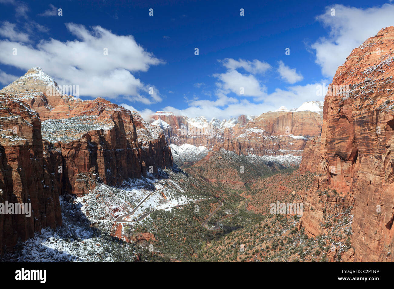 Zion Canyon dal bordo Foto Stock