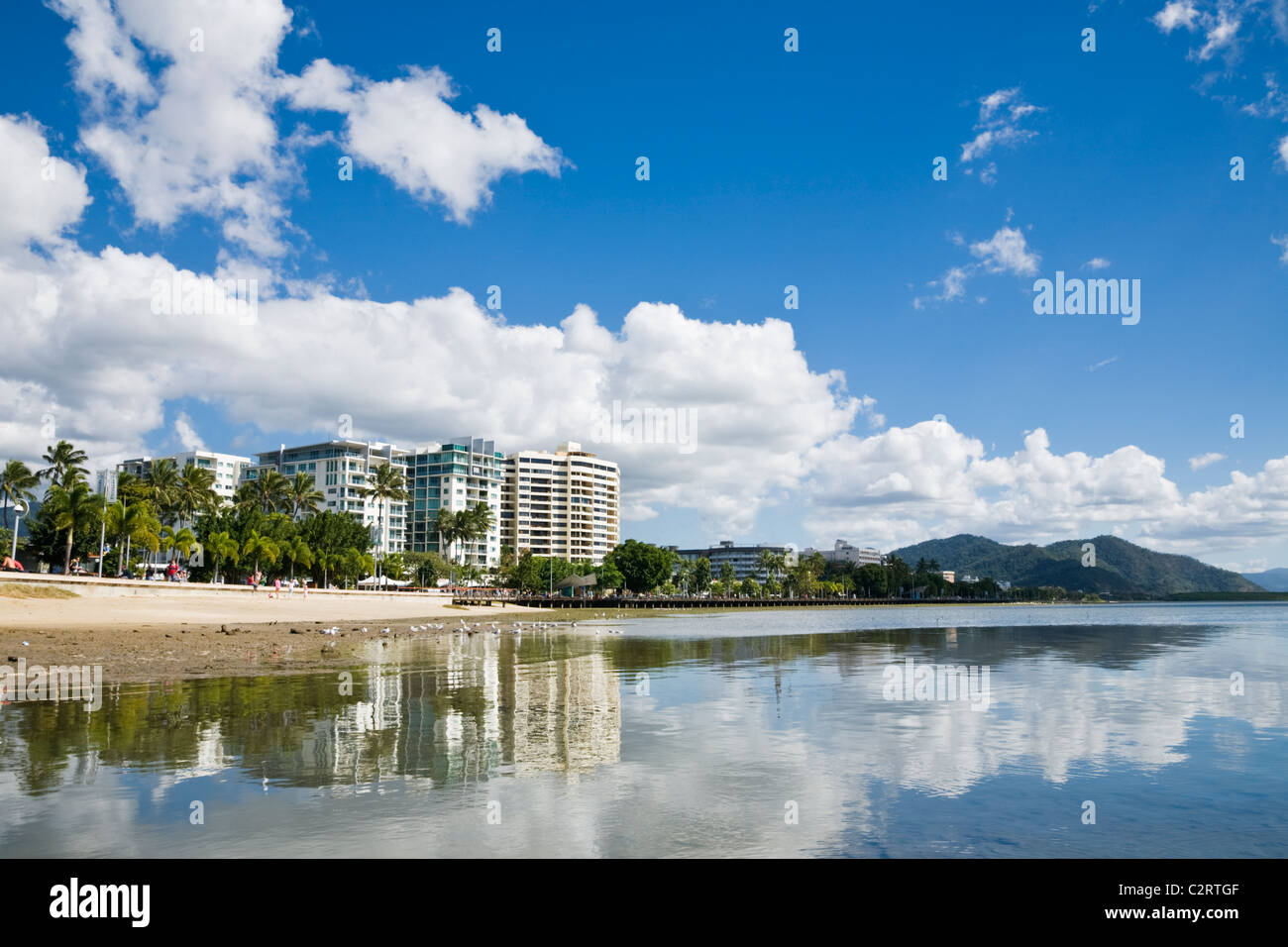 Vista lungo l'Esplanade. Cairns, Queensland, Australia Foto Stock