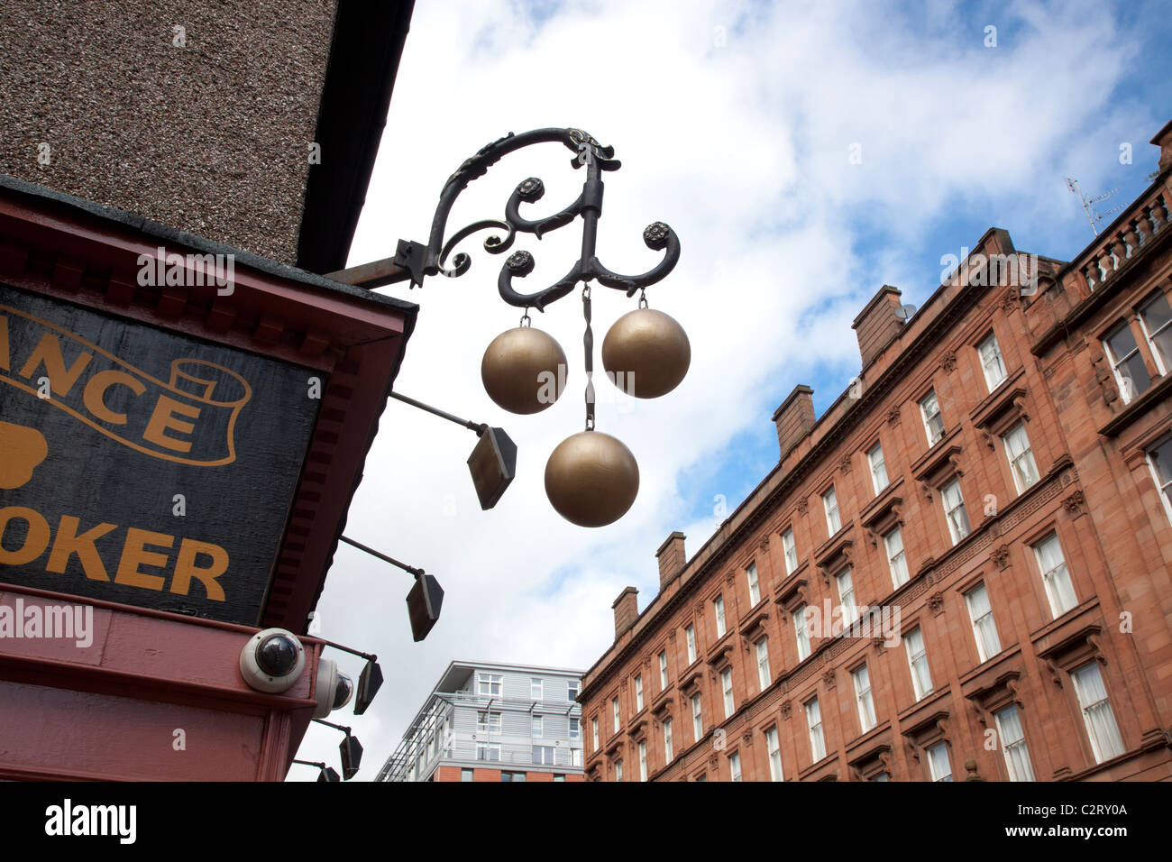 Un tradizionale Pawnbroker shop, Glasgow, Scozia. Foto Stock