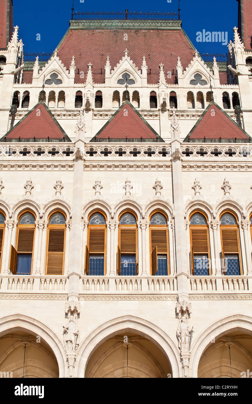 Gli edifici del parlamento a Budapest Foto Stock