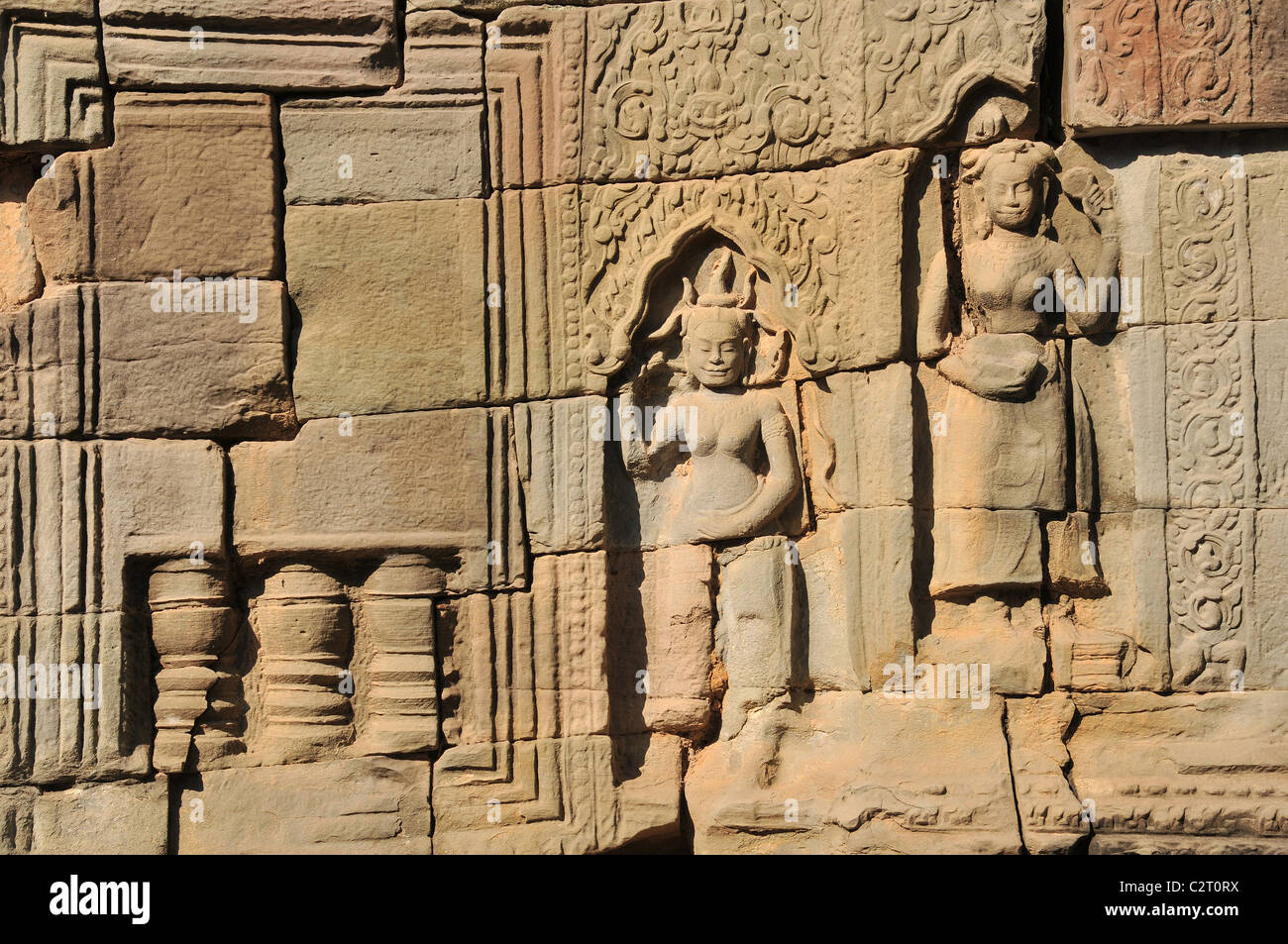 Dettagli del tempio, Angkor, Siem Reap, Cambogia Foto Stock