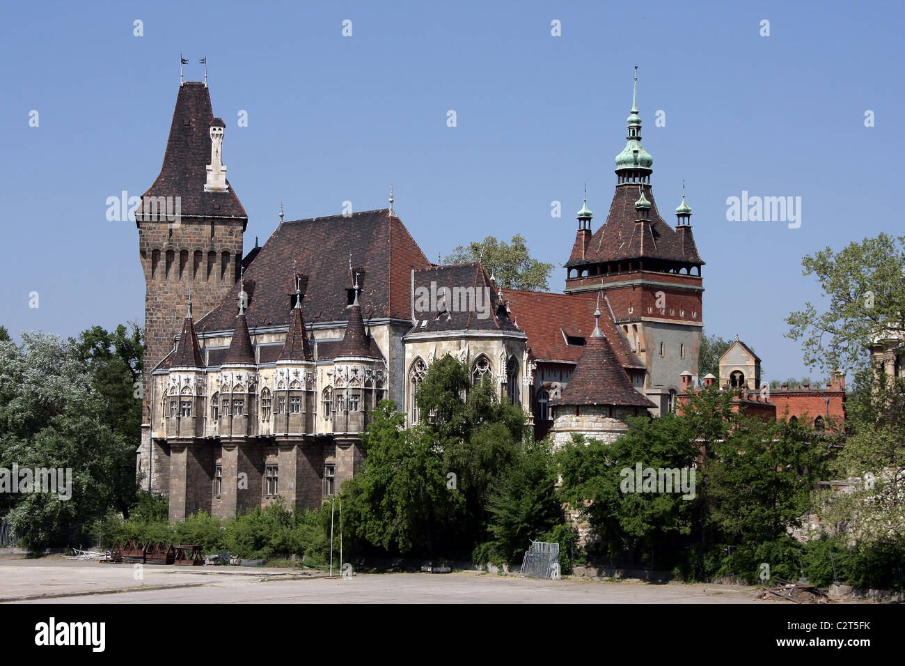 Il Castello di Vajdahunyad, principali di Budapest City Park Foto Stock