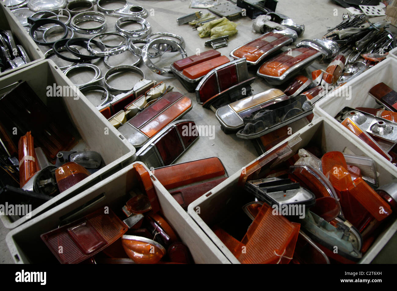 Parti di ricambio per la vendita di auto d'epoca mostra evento Foto Stock