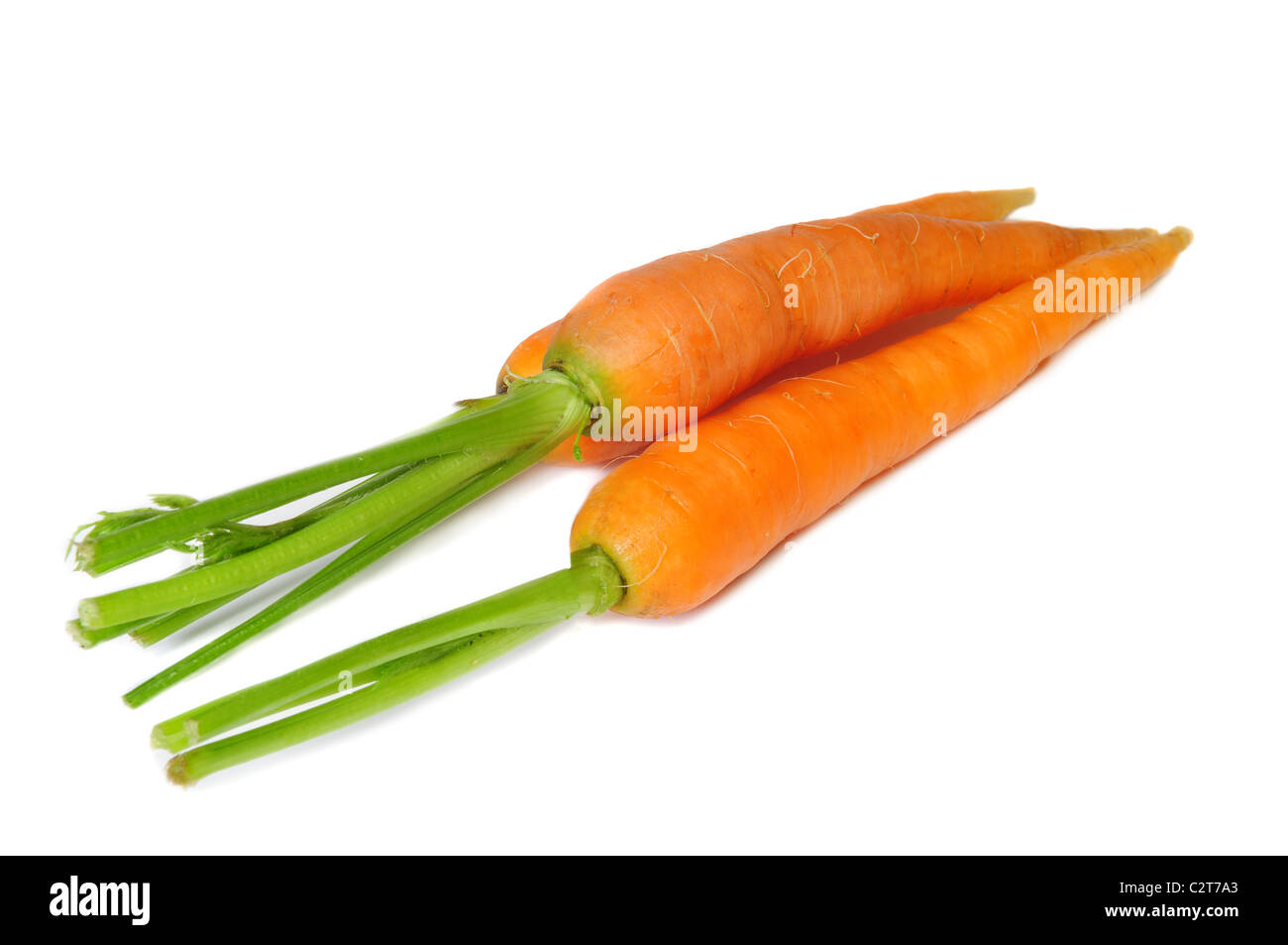 Gruppo di carote su bianco Foto Stock