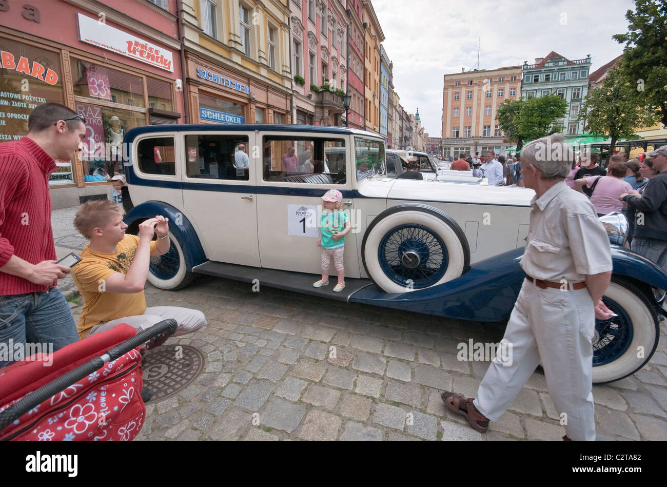 1933 Rolls-Royce Phantom II Hooper a Rolls-Royce e Bentley riunione del Club a Rynek (Piazza del Mercato) in Świdnica, Slesia, Polonia Foto Stock