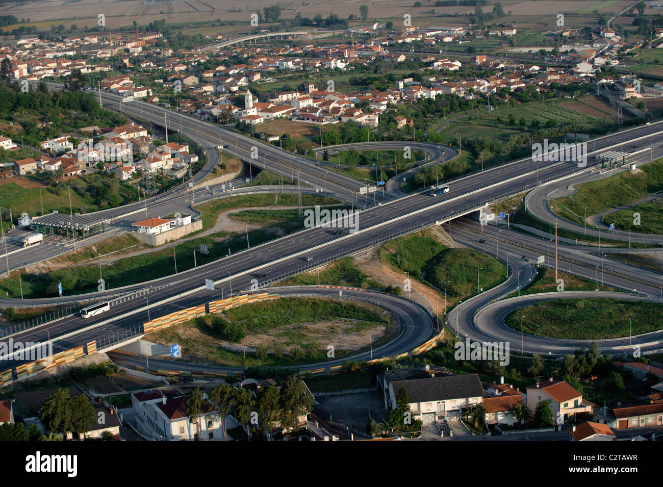 Vista aerea dell'autostrada intersezione Foto Stock
