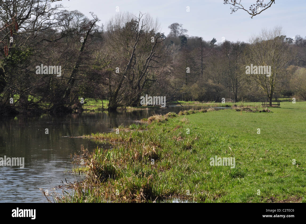 Fiume Stour vicino a Stratford St Mary, Suffolk. Foto Stock
