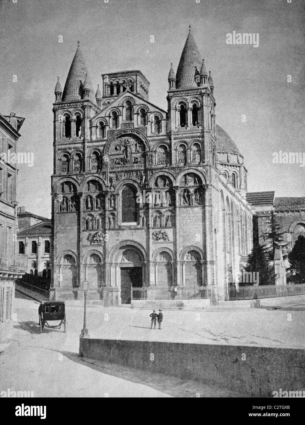 Inizio autotype la Cattedrale di Angoulême, Poitou-Charentes, Francia, foto storiche, 1884 Foto Stock