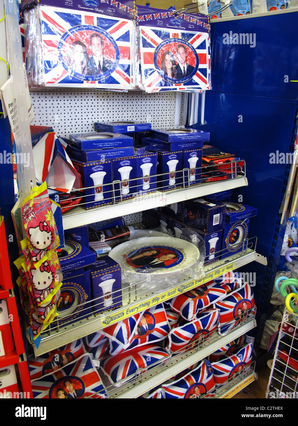 Appiccicoso Royal Wedding souvenir stand Foto Stock