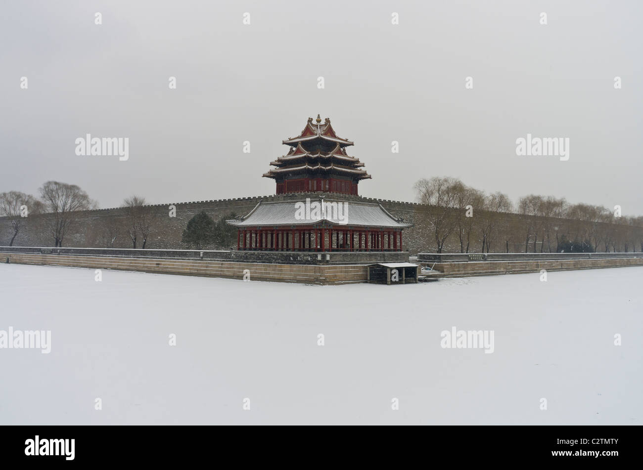 Angolo nord-ovest d'inverno. La Città Proibita. Pechino. Cina Foto Stock
