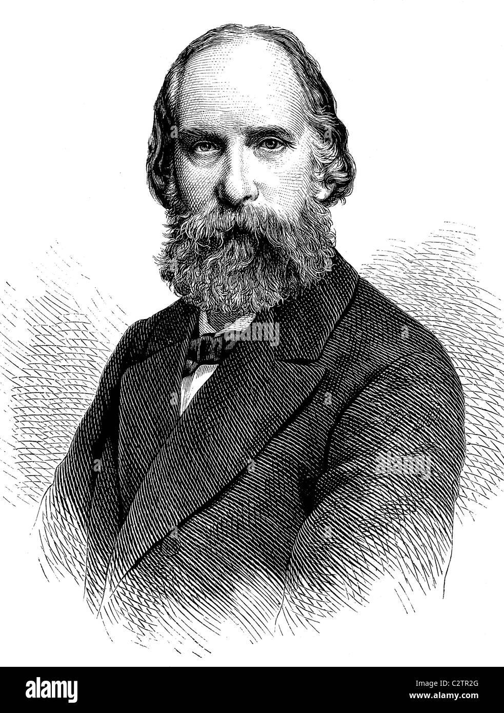 Franz Nissl, 1860-1919, neurologo tedesco e lo psichiatra, storico illustrazione, circa 1886 Foto Stock