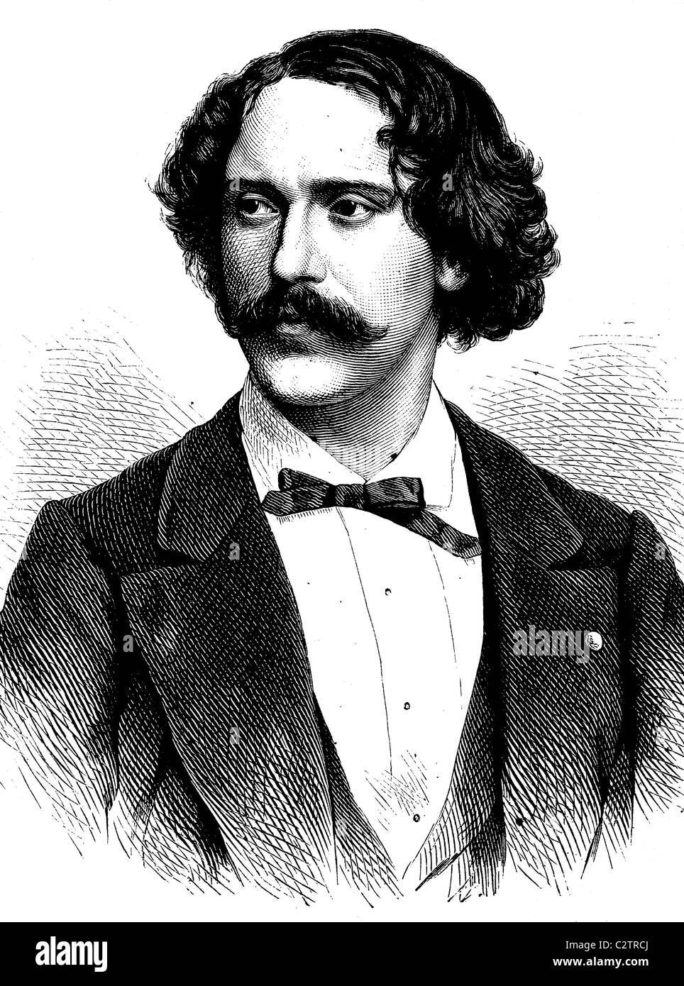 Pablo de Sarasate o Martin Meliton Pablo Sarasayte y Navascues, 1844-1908, Spagnolo violinista e compositore, storico illustrat Foto Stock
