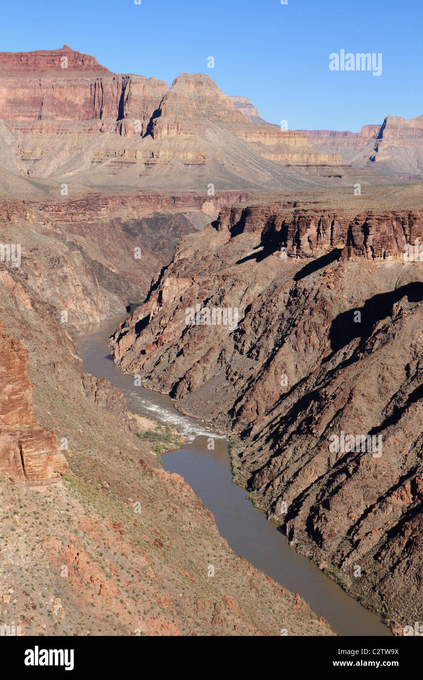 Il Fiume Colorado nel Grand Canyon gola interna Foto Stock