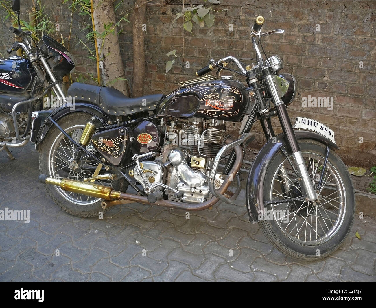 Vintage moto, bici Foto Stock
