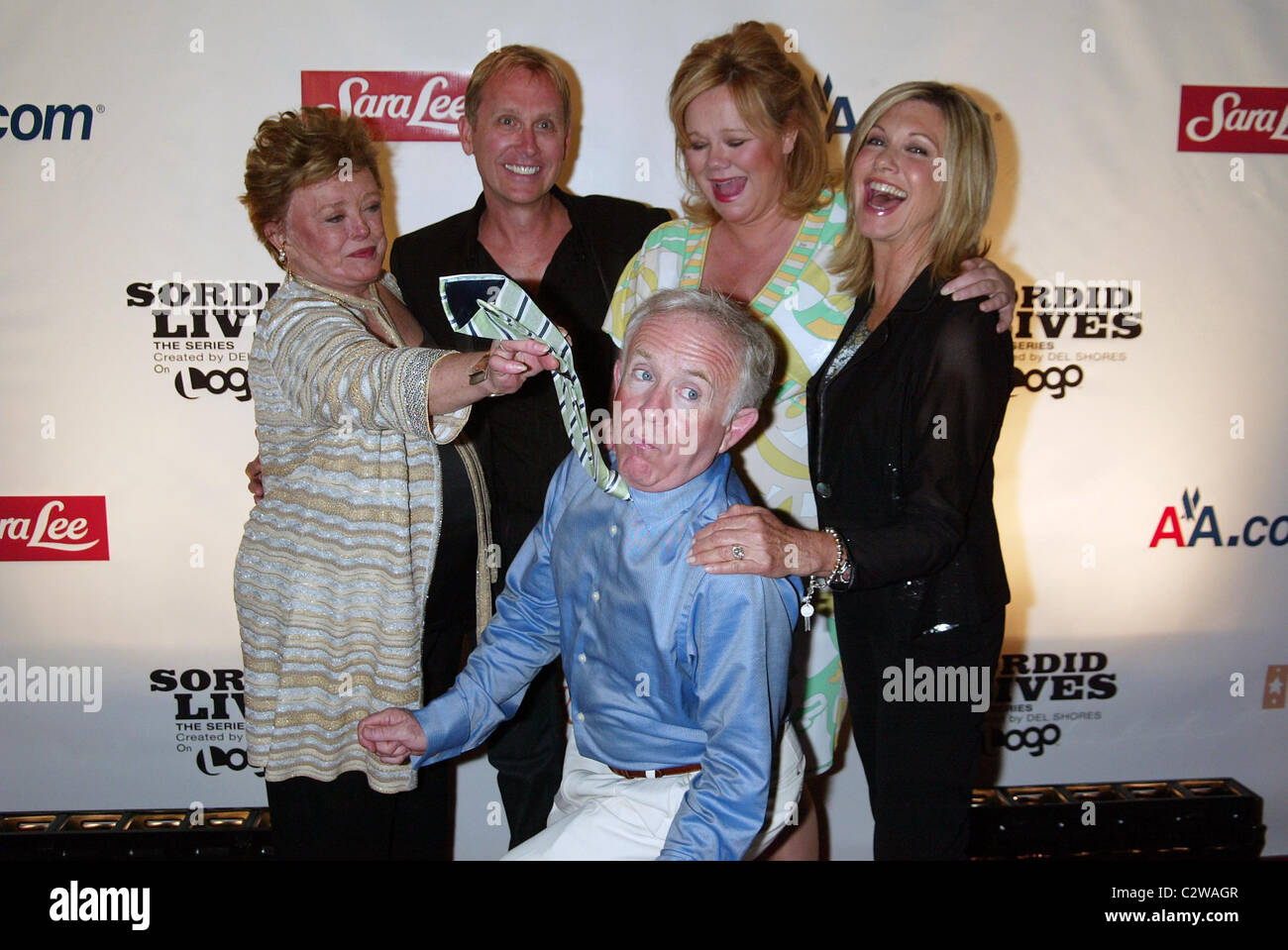 Rue McClanahan, del rive,Caroline Rhea, Olivia Newton-John e Leslie Jordan Premiere mondiale di 'Sordid vita: la serie 'A Foto Stock