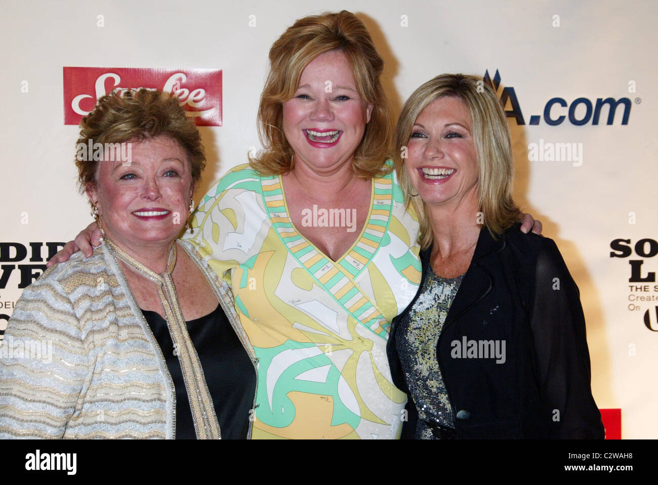 Rue McClanahan, Caroline Rhea e Olivia Newton-John Premiere mondiale di 'Sordid vita: la serie" presso il New World Stages nuovo Foto Stock